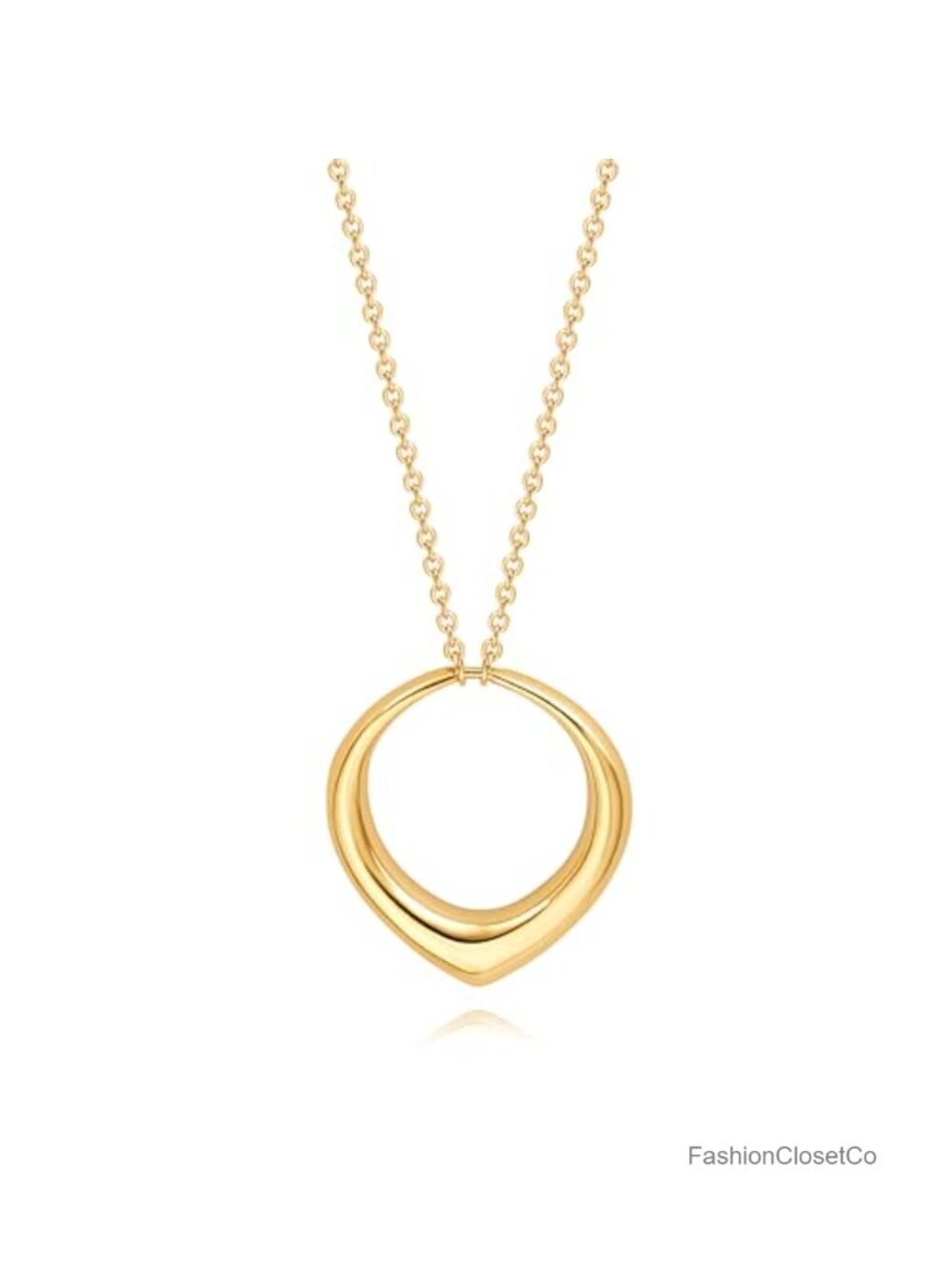 Gold Plated Long Pendant Necklace for Women Circle Chain Y Necklace